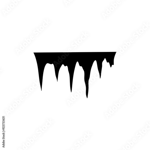 stalactites cave silhouette. stone blocks growths vector