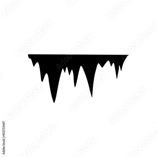 stalactites cave silhouette. stone blocks growths vector