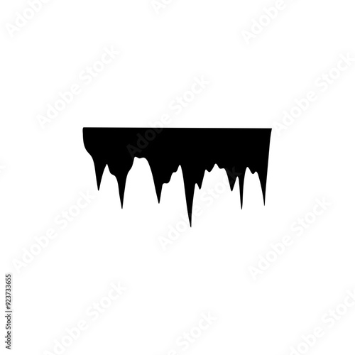 stalactites cave silhouette. stone blocks growths vector
