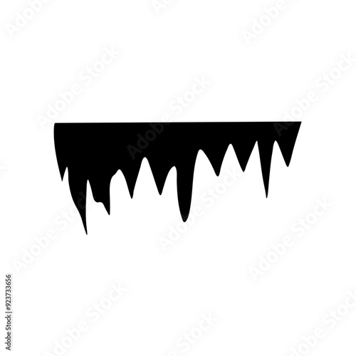 stalactites cave silhouette. stone blocks growths vector