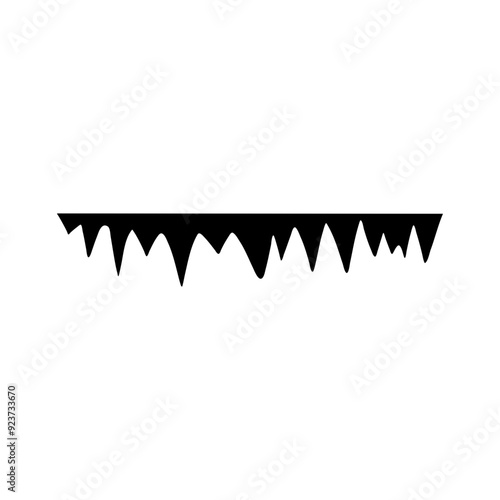 stalactites cave silhouette. stone blocks growths vector