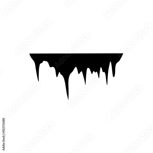 stalactites cave silhouette. stone blocks growths vector