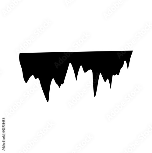 stalactites cave silhouette. stone blocks growths vector