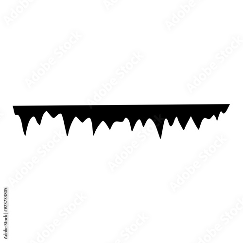 stalactites cave silhouette. stone blocks growths vector