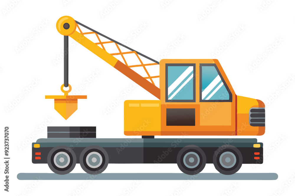 Naklejka premium yellow crane isolated on white