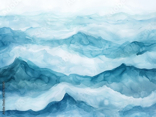 Calm watercolor waves