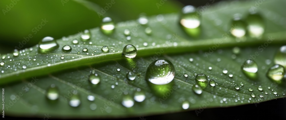 Dewdrops on a Green Leaf Dewdrops on a Green Leaf
