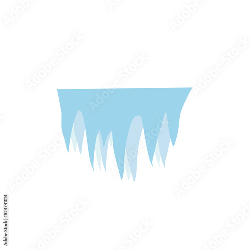 Ice block, icicle or stalactite vector illustration