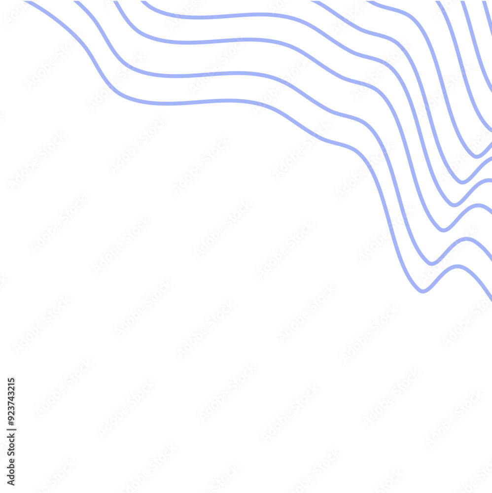 Aesthetic Wave Lines Corner Decoration, Abstract Wavy Line Element, Vector Illustration Aesthetic Wave Lines Corner Decoration, Abstract Wavy Line Element, Vector Illustration