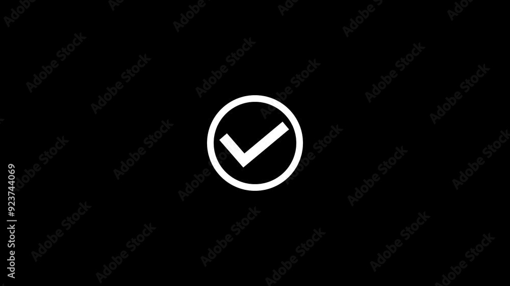 Check mark symbol isolated on black background, tick icon or correct check mark, ok mark and approved sign. Check mark symbol isolated on black background, tick icon or correct check mark, ok mark and approved sign.