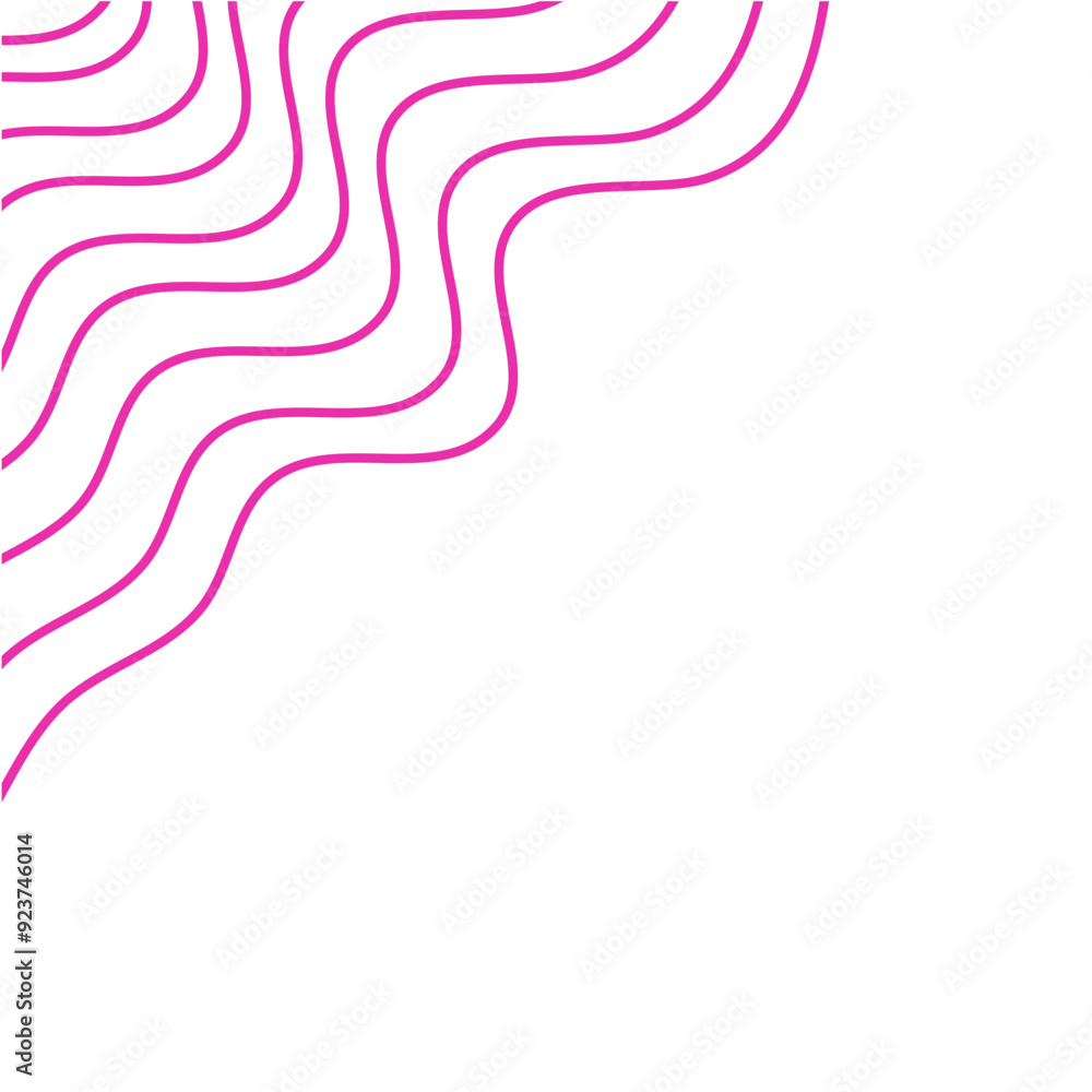 Wave Lines Corner Decoration, Abstract Wavy Line Element, Vector Illustration Wave Lines Corner Decoration, Abstract Wavy Line Element, Vector Illustration
