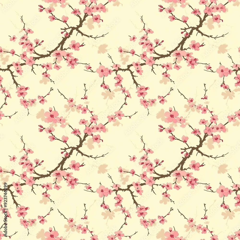 Cherry blossom seamless pattern