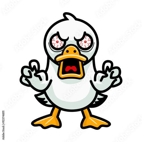  Furious Cartoon Duckling Illustration
