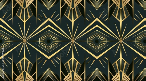 Elegant Geometric Art Deco Pattern with Vintage Influence for Graphic Design