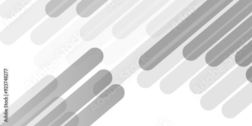 Abstract mono chrome composition of white volume bars, straight diagonal shapes on white backdrop. White background with convex stripes creating dashed texture, blank space for copy in the middle. 