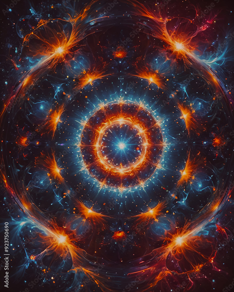 Obraz premium A circle of stars with the words spiral in the center