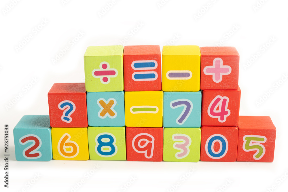 Math number colorful on white background, education study mathematics learning teach. Math number colorful on white background, education study mathematics learning teach.