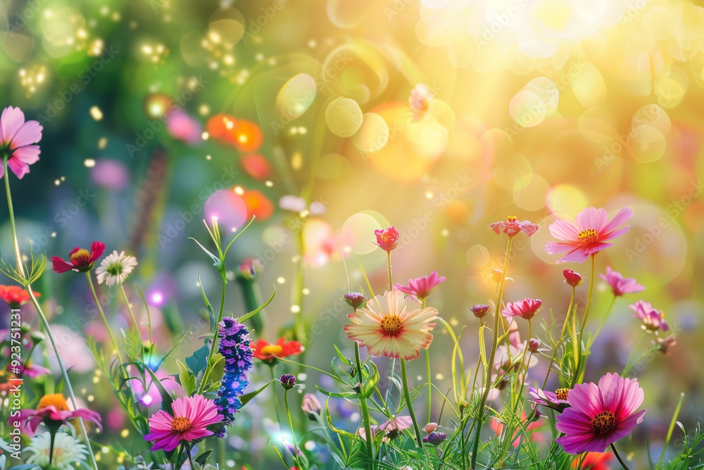 Blooming Wildflowers in a Sunlit Meadow Blooming Wildflowers in a Sunlit Meadow