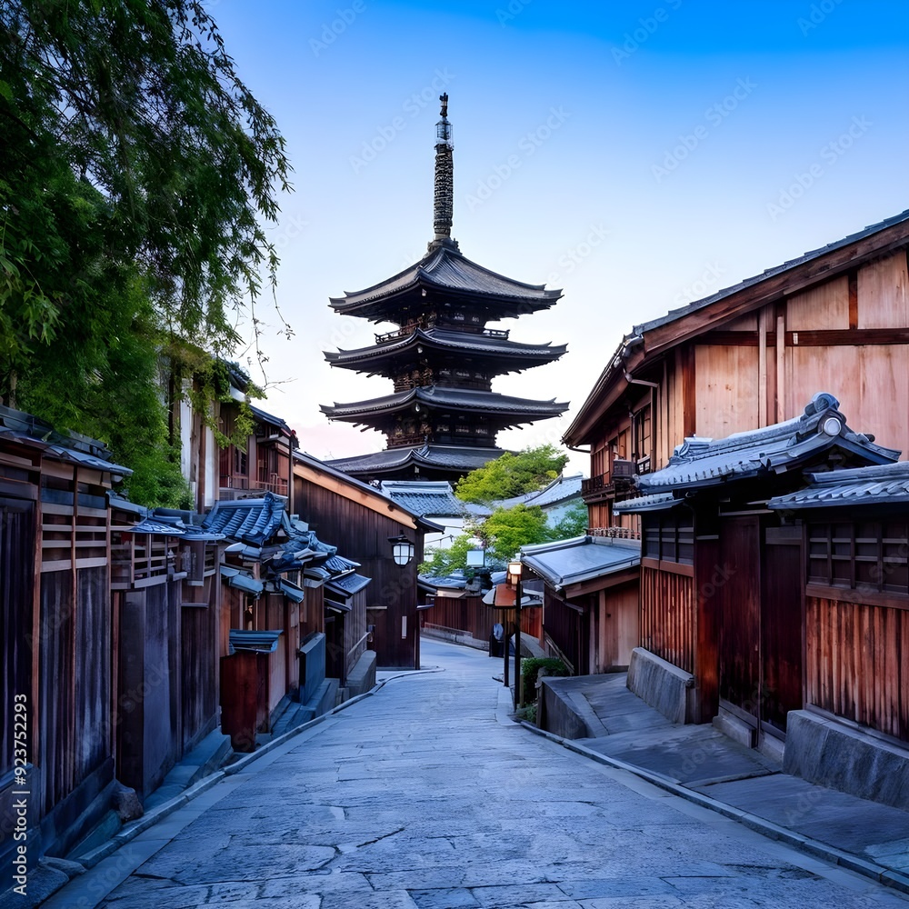yasaka pagoda and sannen zakat street in Kyoto japan yasaka pagoda and sannen zakat street in Kyoto japan