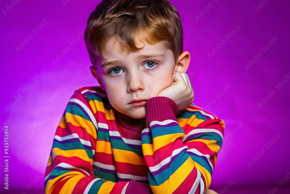 Front view a beautiful sad boy Front view a beautiful sad boy