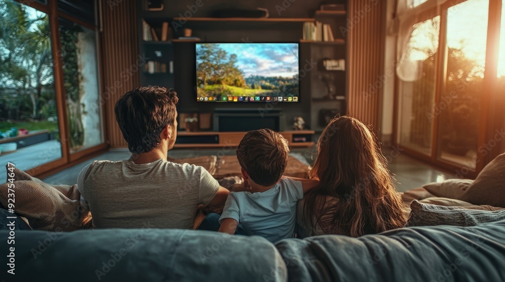 Modern Family Enjoying High-Speed Internet and Streaming Services at Home Modern Family Enjoying High-Speed Internet and Streaming Services at Home
