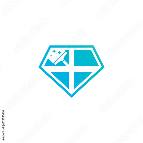 diamond window cleaner simple sleek creative geometric modern logo design