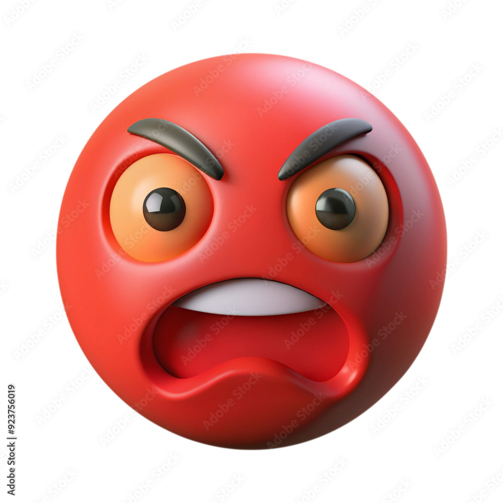 Red Angry And Mad 3D Emoji With Red Eyes Red Angry And Mad 3D Emoji With Red Eyes