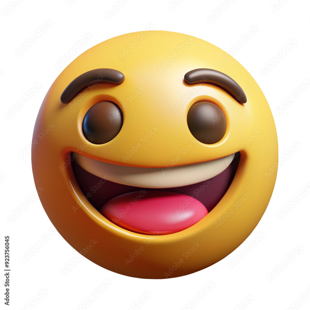 Yellow Cheerful Smiling 3D Emoji Yellow Cheerful Smiling 3D Emoji