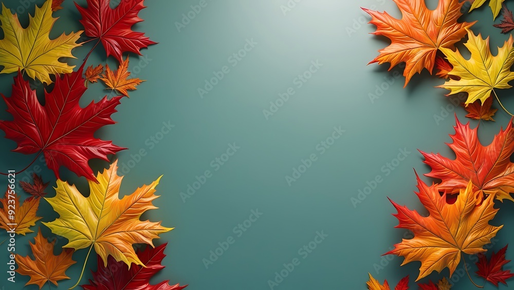 This image emphasizes the beauty of autumn foliage against a simple, complementary background, highlighting the natural colors and forms of the leaves This image emphasizes the beauty of autumn foliage against a simple, complementary background, highlighting the natural colors and forms of the leaves