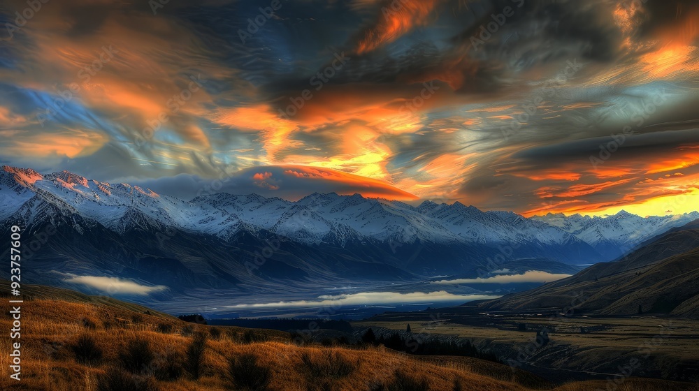 Majestic Mountain Range at Sunset Majestic Mountain Range at Sunset