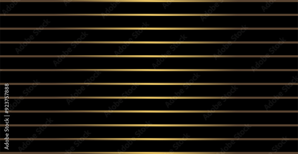 Obraz premium The background design is in the form of repeating horizontal lines with gradient gold-brown colors that give the impression of being luxurious and expensive, isolated in black