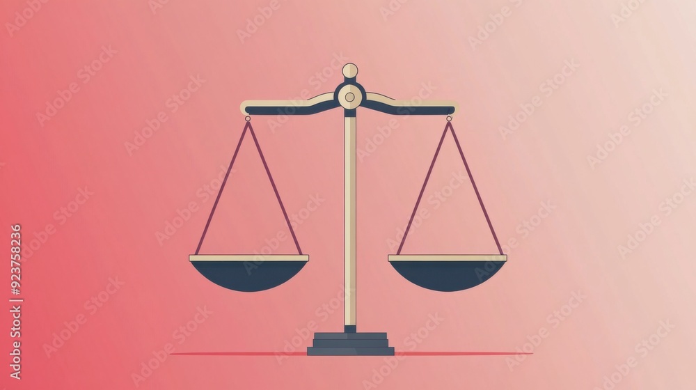 illustration of balanced scales on a gradient background symbolizing justice and fairness. illustration of balanced scales on a gradient background symbolizing justice and fairness.