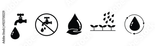 water icon set