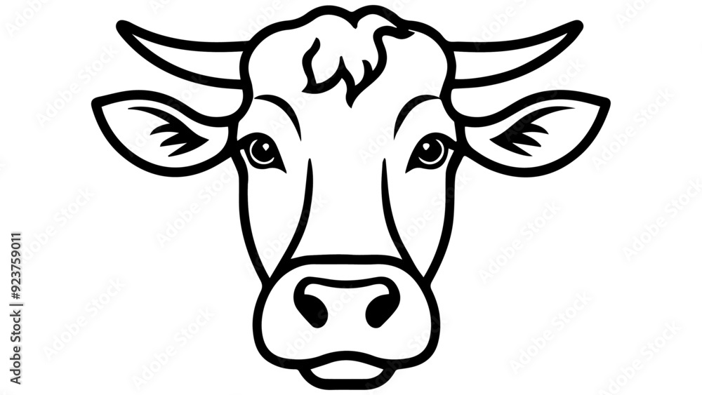 illustration of a portrait of a cow illustration of a portrait of a cow