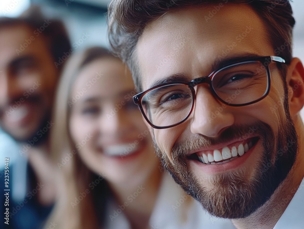 Smiling Professional Team in Office Smiling Professional Team in Office