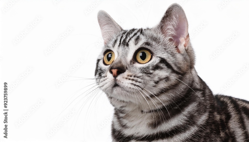 アメリカンショートヘアのポートレート(American Shorthair portrait on white background)
アメリカンショートヘアのポートレート(American Shorthair portrait on white background)