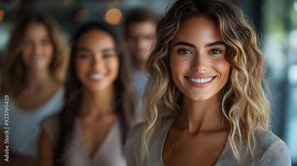Happy entrepreneurs posing together, their confident smiles and professional appearance reflecting their success. Happy entrepreneurs posing together, their confident smiles and professional appearance reflecting their success.