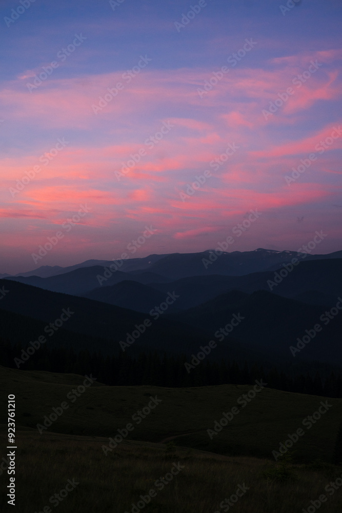 landscape in the mountains, sunset, sunrise landscape in the mountains, sunset, sunrise