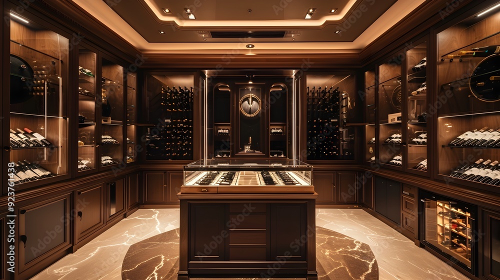 Luxury Wine Cellar with Marble Floor. Luxury Wine Cellar with Marble Floor.