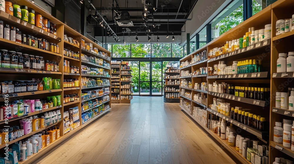 Vibrant Health and Wellness Store with Top-Selling Supplements and Well-Being Products