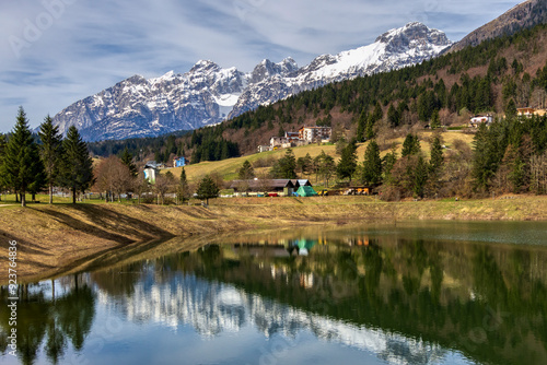 Dolomiti nel lago di Andalo photo