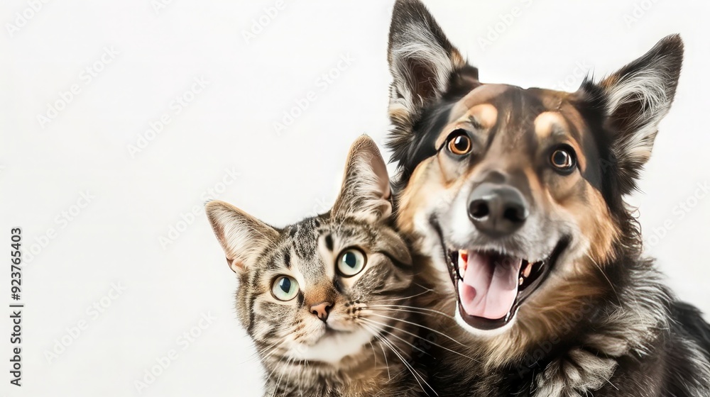 Friendly Cat and Dog Portrait Friendly Cat and Dog Portrait