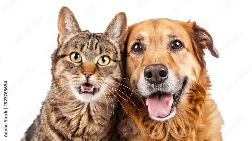 A Cat and Dog Posing Together A Cat and Dog Posing Together