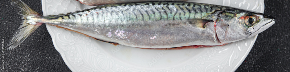mackerel fish raw seafood fresh food snack on the table copy space food background mackerel fish raw seafood fresh food snack on the table copy space food background