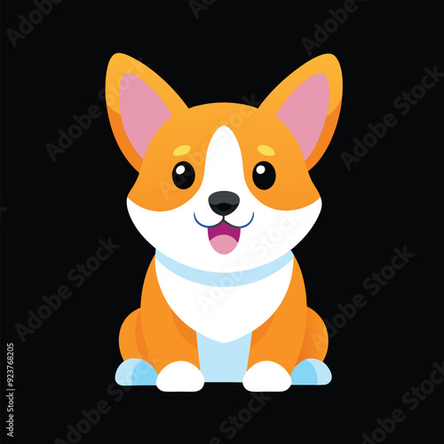 Adorable cute dog cartoon clipart vector illustration for print and digital use photo