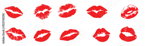  Print of lips kiss vector background.