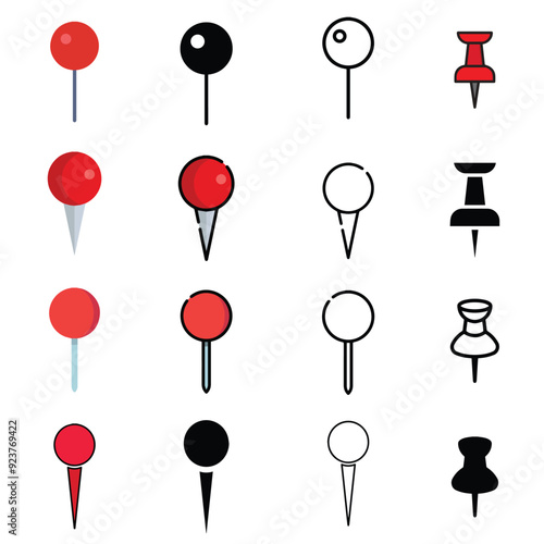 Pin and locatio icon vector