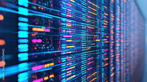 Futuristic glowing data structures representing SQL database queries, Digital data organization, Visualizing the execution of structured queries to retrieve specific information photo