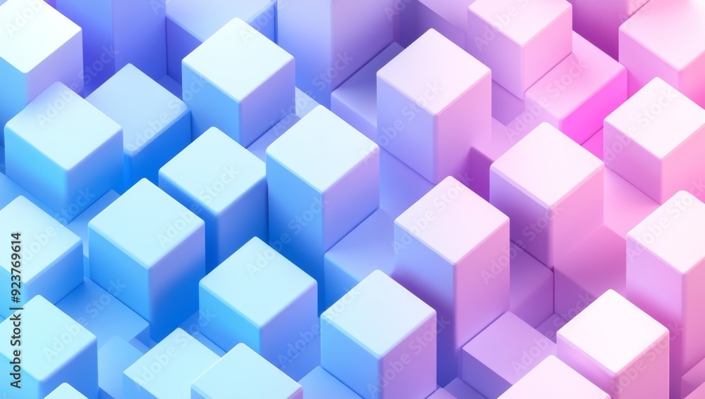 Abstract background of vivid pastel blue and pink cubes in rainbow colors for your mobile device Abstract background of vivid pastel blue and pink cubes in rainbow colors for your mobile device