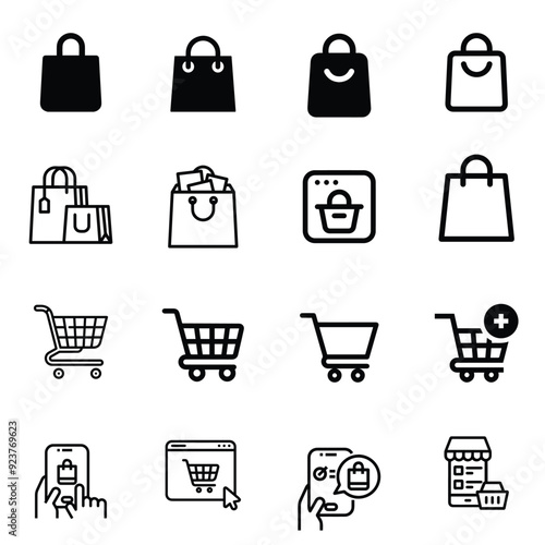 Shopping Cart and beg icon